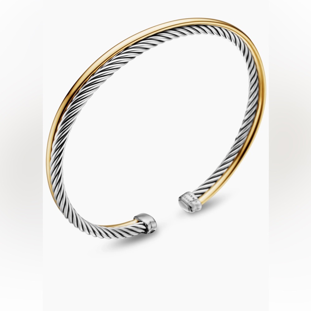 David Yurman 18 kt Gold & Silver Crossover Cable Bracelet
